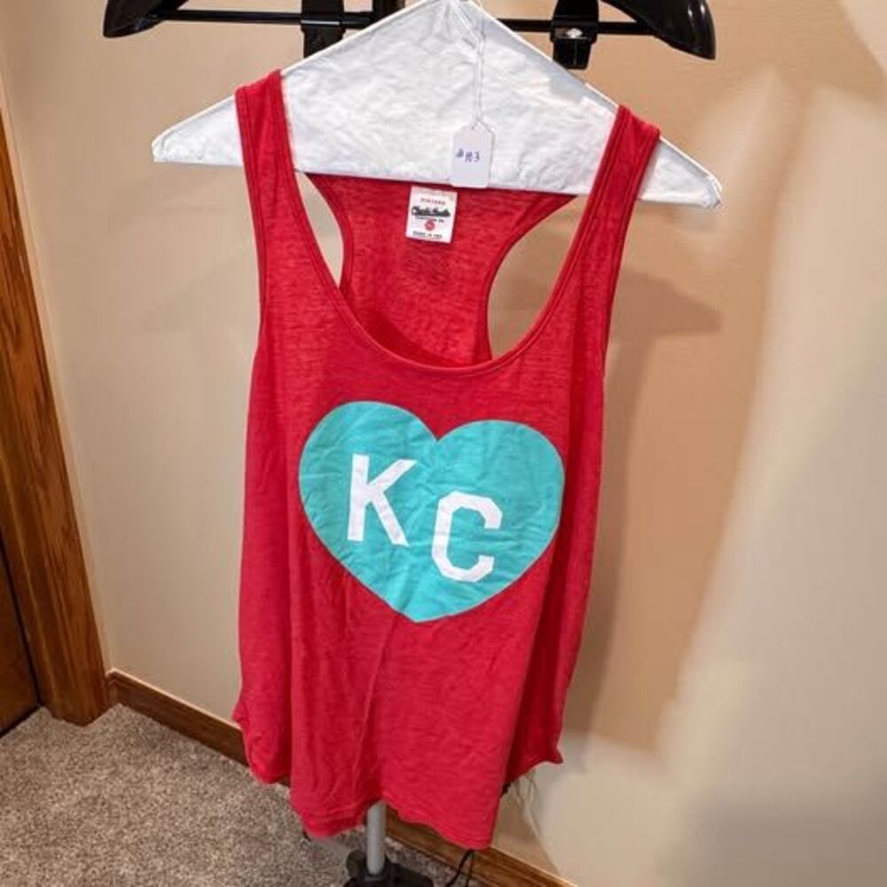 XL Vintage Charlie Hustle Red KC Heart Racerback Tank Top